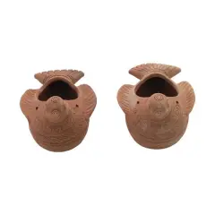 Hello Honey&reg; 8" Terra Cotta Bird Planter with Engraved Designs