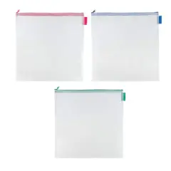 13.5" Square Mixed Mesh Zipper Pouches by Simply Tidy&reg;, 3ct.