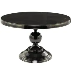 Black Aluminum Coffee Table with Pedestal Base 31" x 31" x 19"
