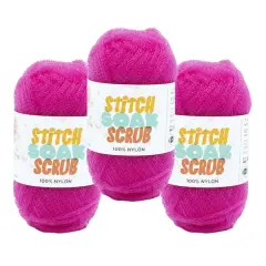 3 Pack Lion Brand&reg; Stitch Soak Scrub Yarn Cabaret