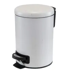 Elle D&eacute;cor White Speckled Design Step Bin with Lid Trash Can