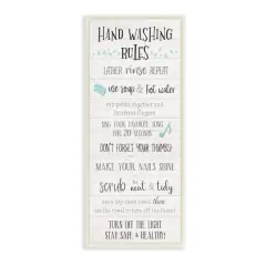 Stupell Industries Hand Washing Rules Bathroom Guide Positive Hygiene,7" x 17"