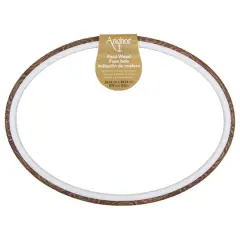Anchor&reg; 11.5" Faux Wood Oval Embroidery Hoop & Frame