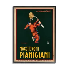 Stupell Industries Maccheroni Pianigiani Vintage Design Black Framed Wall Art