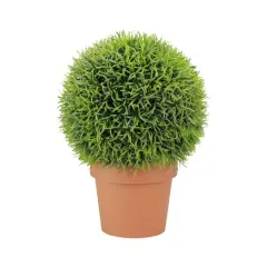 18" Potted Two-Tone Artificial Pine Ball Topiary