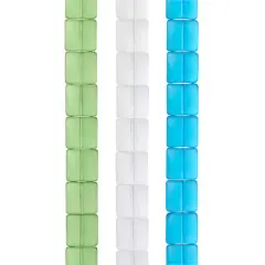 Matte Multicolored Glass Square Beads, 11mm by Bead Landing&trade;