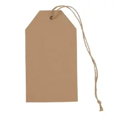 JAM Paper Brown Recycled Kraft Premium Gift Tags with Twine String, 10ct.