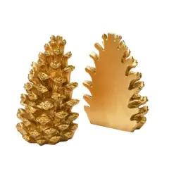 Hello Honey&reg; Pinecone Bookends Set Gold