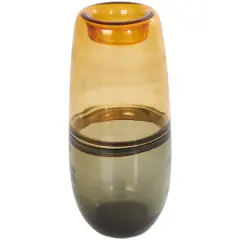 14" Orange Ombre Glass Vase