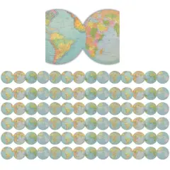 Teacher Created Resources Travel the Map Globes Die Cut Border Trim, 210ft.