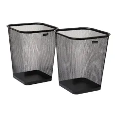 Mind Reader 2 Piece Square Metal Mesh Waste Basket Set