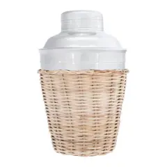 Hello Honey&reg; 17 oz. Stainless Steel Cocktail Shaker with Woven Rattan Sleeve