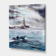 Designart - Storm Over Venice In Italy - Nautical & Coastal Canvas Wall Art Print
