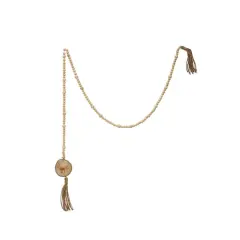 Hello Honey&reg; 6ft. Paulownia Wood Beads with Deer Icons & Tassels Garland