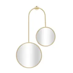 Gold Metal Modern Wall Mirror, Set of28" x 18" x 1"