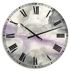 Designart Watercolor Minimal Purple Tones I Wall Clock