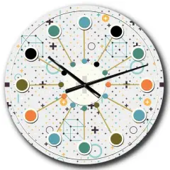 Designart 'Minimalistic Geometric Elements Mid-Century Modern Wall Clock