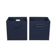 2 Pack Household Essentials 13" Fabric Storage Bins Navy