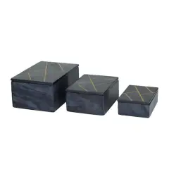 Black Marble Modern Boxes, 3ct.