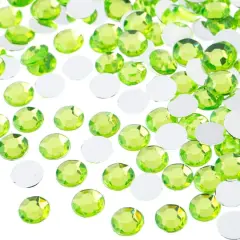 John Bead 8mm Acrylic Round Flat Back Rhinestones, 1,000ct. Peridot
