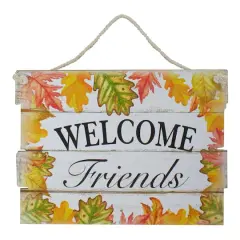 16" Autumn Leaves Welcome Friends Wall Sign