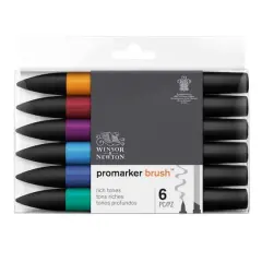 Winsor & Newton&reg; 6 Rich Tone Promarker Brush&trade; Set
