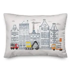 Juvie Doodle Buildings 14" x 20" Throw Pillow