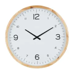 23" Light Brown Framed Wall Clock