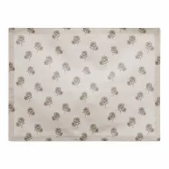 Delicate Floral Cotton Twill Placemat Gray