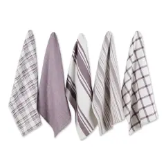 DII&reg; Woven Dish Towels, 5ct. Eggplant