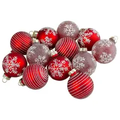 12ct. 2" Red Glass Ball Ornaments