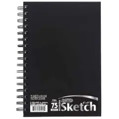 ArtSkills&reg; Black Spiral Sketchbook with Perforated Pages, 6" x 9"