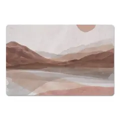 18" x 27" Mauve Boho Abstracted Landscape Floor Mat