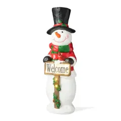 Glitzhome&reg; 29.25" Pre-Lit Christmas Snowman Porch D&eacute;cor