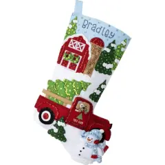 Bucilla&reg; 18" Christmas at the Farm Felt Stocking Applique Kit