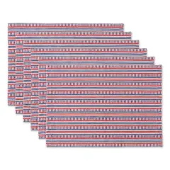 DII&reg; Red, White & Blue Dobby Stripe Placemats, 6ct.