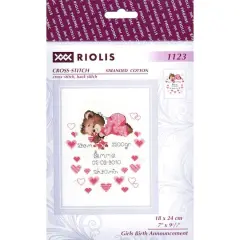 RIOLIS Girls Birth Announcement Cross Stitch Kit