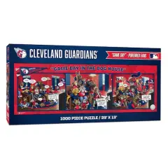 MLB Game Day in the Dog House 1,000 Piece Puzzle Cleveland Guardians