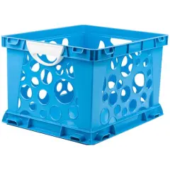 Storex Premium File Crate with Handles Blue