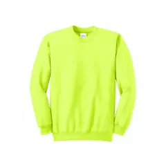 Port & Company&reg; Essential Fleece Crewneck Sweatshirt Safety Green