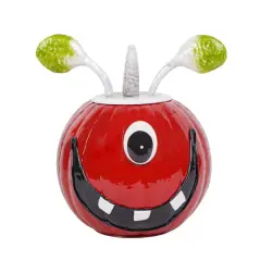 11" One-Eyed Monster Pumpkin Metal Tabletop D&eacute;cor