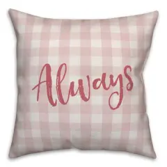 Always & Forever Pink Buffalo Check Throw Pillow