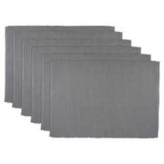 DII&reg; Ribbed Cotton Placemats, 6ct. Gray