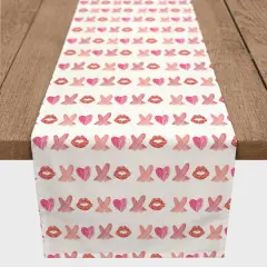 Lipstick XO Pattern 16" x 90" Cotton Twill Runner