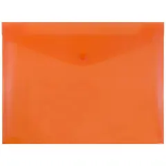 JAM Paper 9.75" x 13" Plastic Snap Closure Envelopes, 12ct. Orange