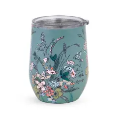 Vera Bradley&reg; 12oz. Sunlit Garden Greek Sage Stainless Steel Wine Tumbler