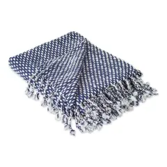 DII&reg; Navy & White Textured Acrylic Throw