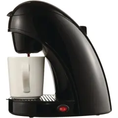 Brentwood Black Single-Serve Coffee Maker with Porcelain Mug
