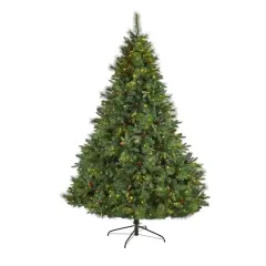 7.5ft. Pre-Lit West Virginia Mixed Pine Artificial Christmas Tree, Clear Lights