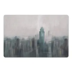 18" x 27" Blue Abstract Skyline Floor Mat